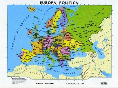 Carta Murale Europa Fisica+Politica Manifattura Del Tigullio –  Cartolibreria Santacatterina