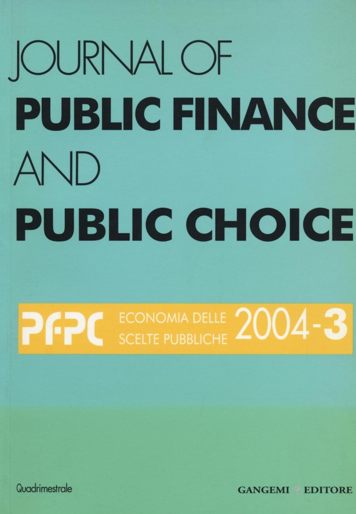 Journal of public finance and public choice. 3/2004 - [Gangemi Editore] - Bild 1 von 1
